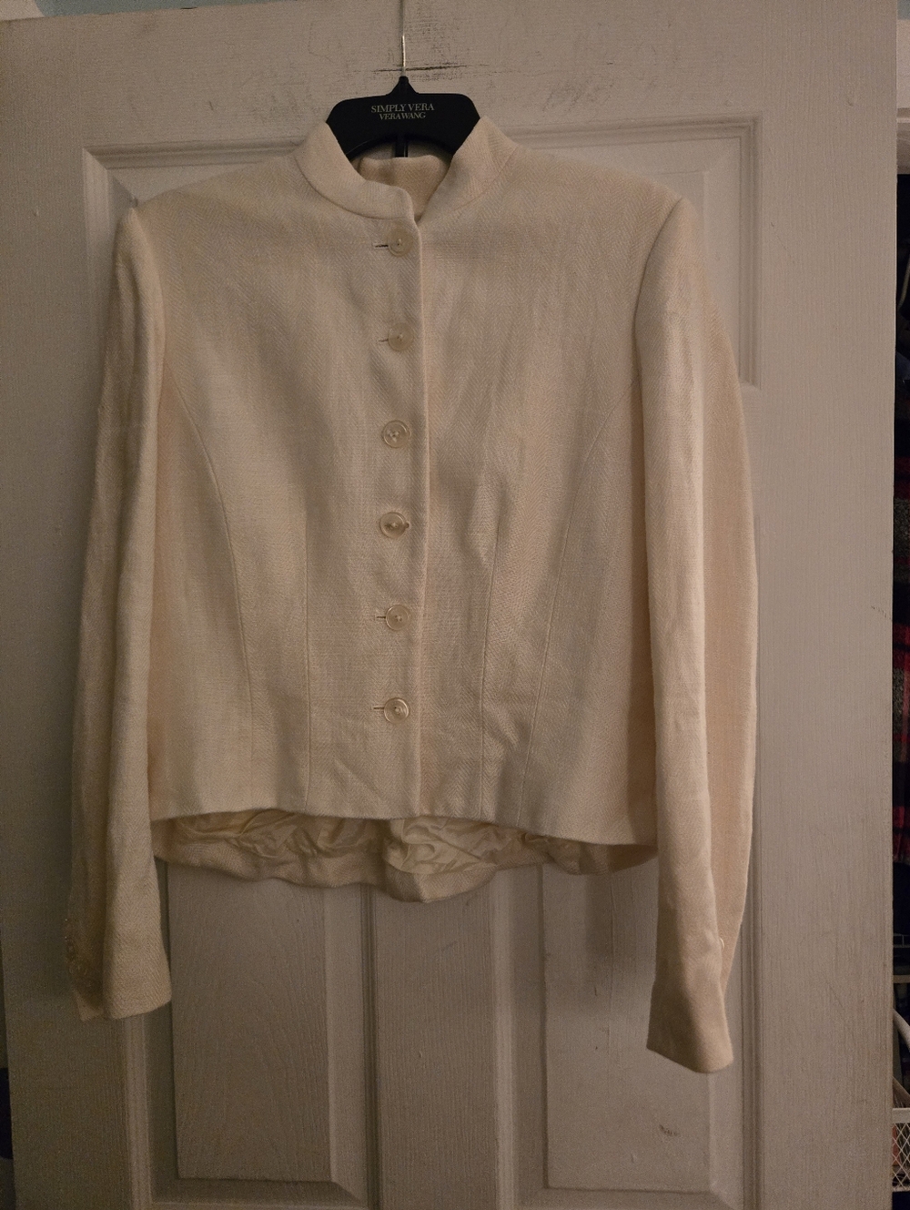 Vintage Ivory Ralph Lauren Linen Blazer Jacket Size 14